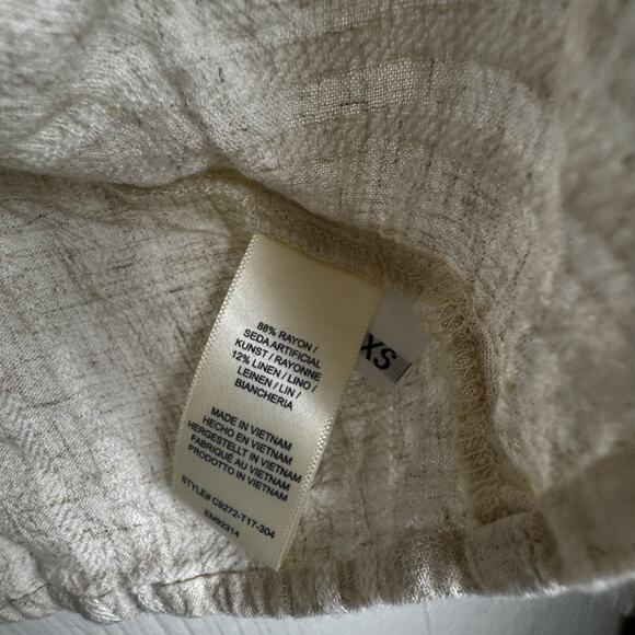 Cloth & Stone Square Neck Button Front Tank Rayon Linen Blend Sz XS Cream White - Picture 3 of 6